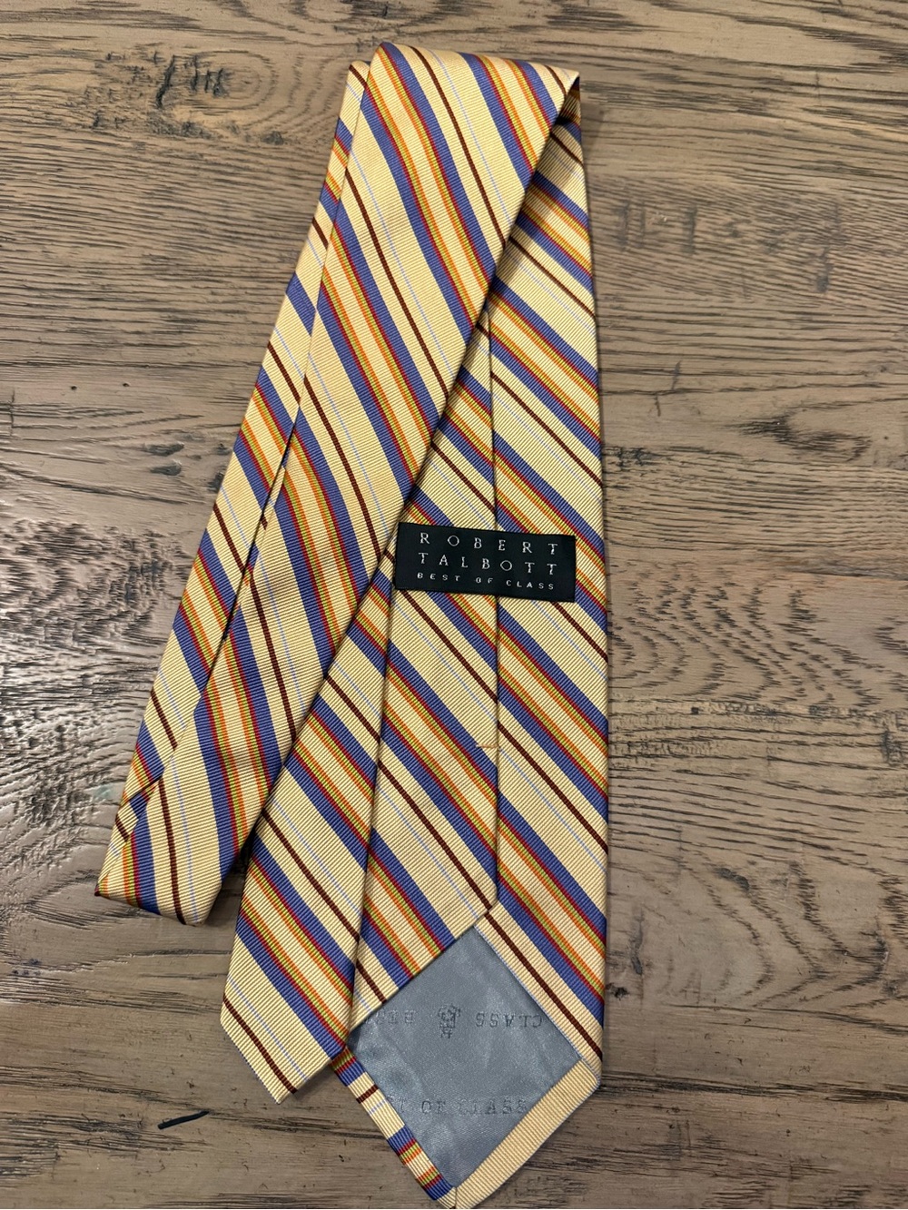 Robert Talbott Best of Class Yellow, Blue & Orange Diagonal Stripe Silk Tie